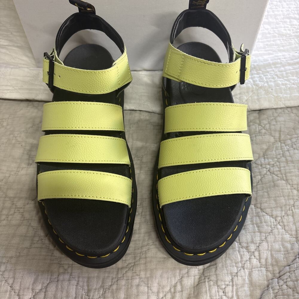 Dr. Martens Blaire Quad Womens Size 9 Sandals Lime Leather Platform Grunge Punk